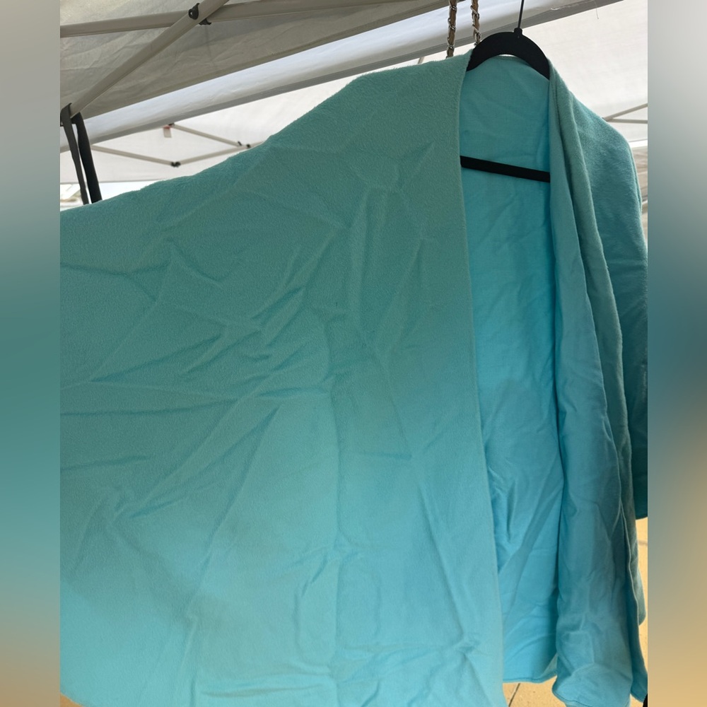 Teal / Blue Alpaca Poncho Liliana Castellanos